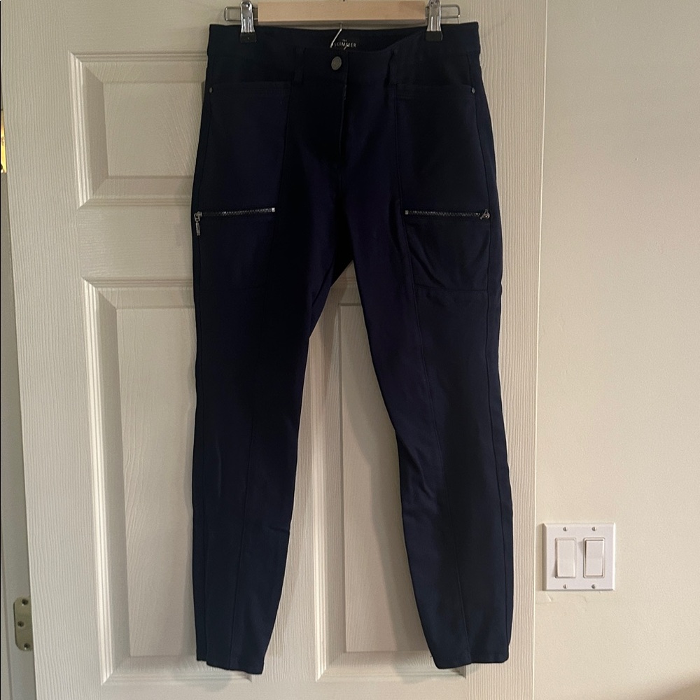 White House Black Market Navy Blue Stretch Skimmer Ankle Skinny Pants Spandex